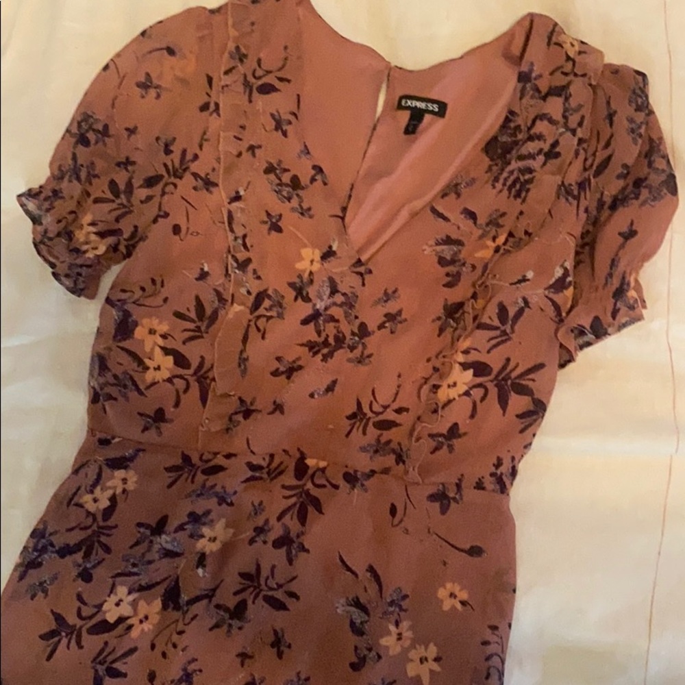 Express floral mid length dress